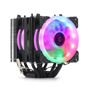 YH-HP-27  Dual Tower/2 fans Black palted 6 Heat Pipe CPU Air Cooler with RGB lighting